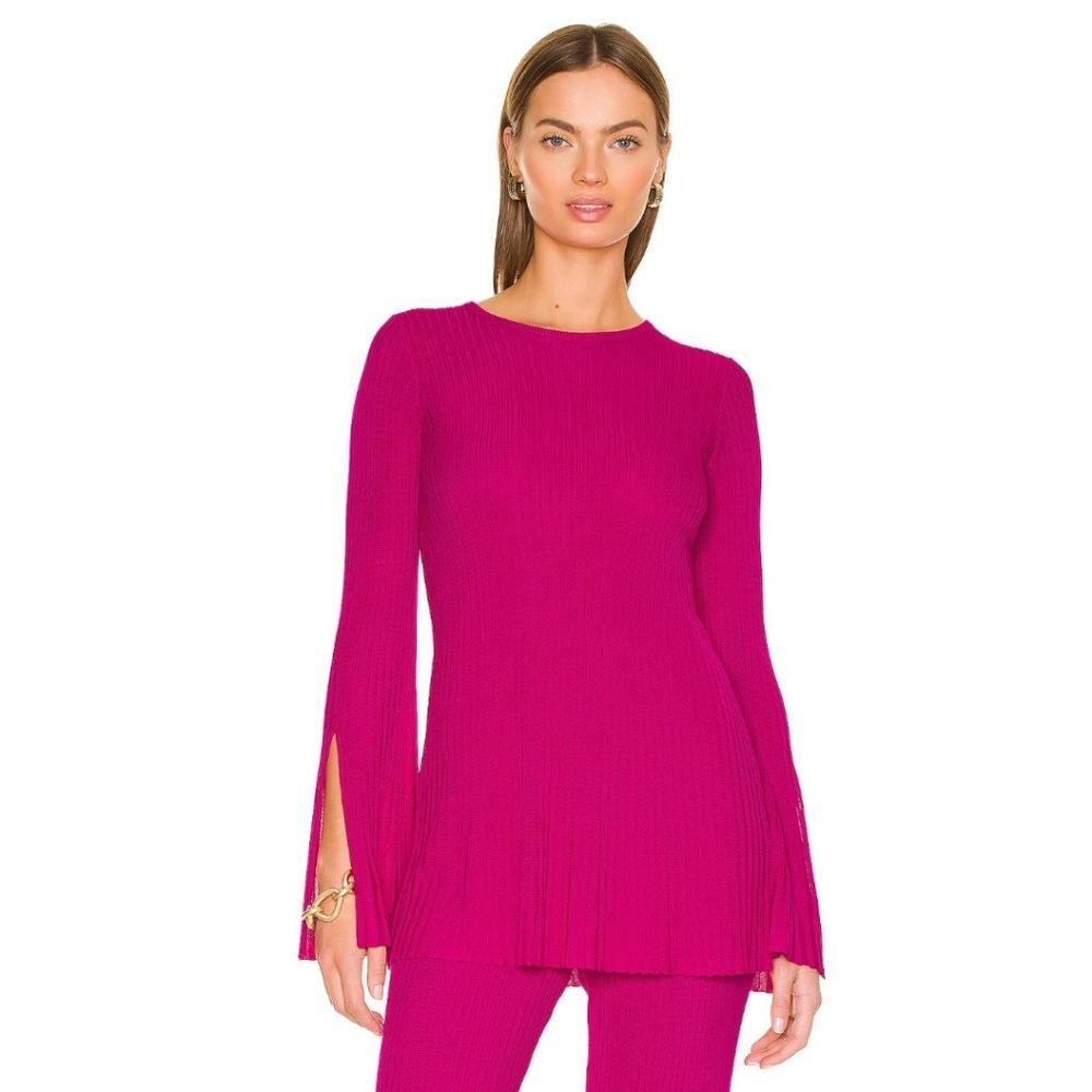 Cult Gaia Kasia Ribbed Slim Fit Tunic Top